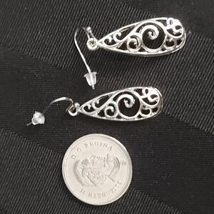 π FREE WITH PURCHASEπ Silver Tone Scroll Drop Earrings